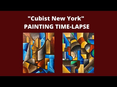 Cubist New York  AbstractCubist Art  Painting Timelapse