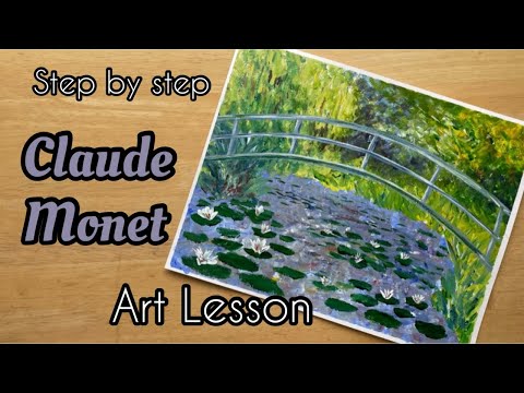 How to paint Monets Waterlilies Impressionism Art Lesson