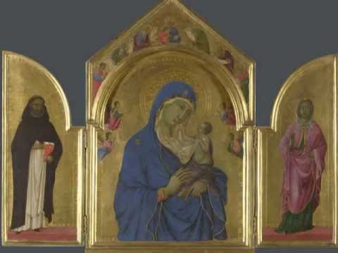 Duccio The Virgin and Child with Saints Dominic and Aurea
