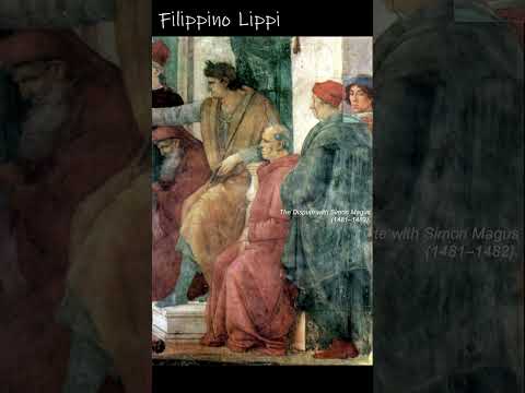 Hidden self portrait 7 Filippino Lippi  attends The Dispute with Simon Magus