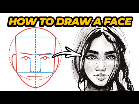 How to draw a face for beginners Loomis Method using pen amp ink