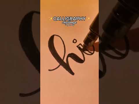 how i do calligraphy with a normal pen TikTok challenge by letteredbylia