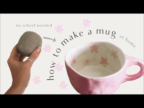 how to make a ceramic mug at home  no wheel needed pottery tutorial for beginners