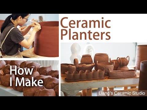How to make ceramic planters Recycling clay to handbuilding planters ASMR  part 1