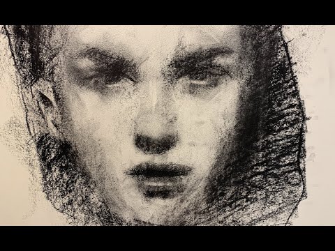 CHARCOAL DRAWING TUTORIAL WITH ONLY 1 PIECE OF CHARCOAL
