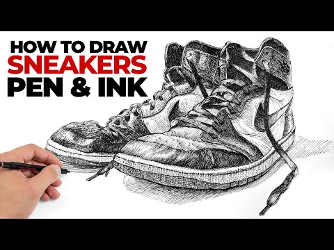 How to Draw Sneakers With Pen and Ink