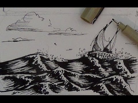 Pen and Ink Drawing Tutorial  How to draw water