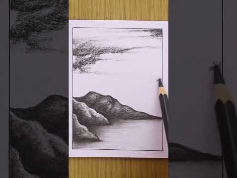  Charcoal pencil sketch scenery drawing  Sketch with charcoal pencil  Charcoal drawing