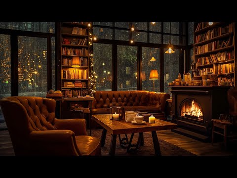 Smooth Jazz Instrumental amp Crackling FireplaceWarm Jazz Music in Cozy Coffee Shop Ambience to Relax