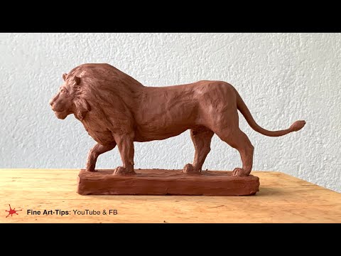 HOW TO SCULPT A LION REALISTIC IN CLAY  Modeling a big cat