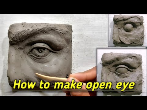 How to make eye with clay  Open eye making with clay  sculpting tutorial  human eye sculpting