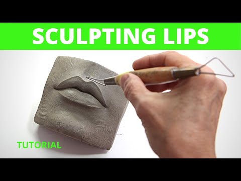 Sculpting Lips in clay Tutorial how to sculpt in a water based clay