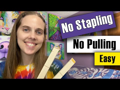 How to Stretch a Canvas Print  EASY without Stapling or Folding Corners