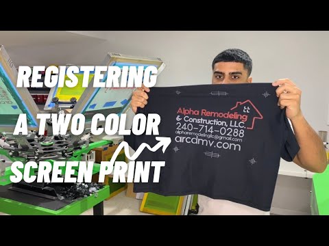 HOW TO REGISTER AND SCREEN PRINT A 2 COLOR DESIGN  SCREEN PRINTING FROM MY BASEMENT