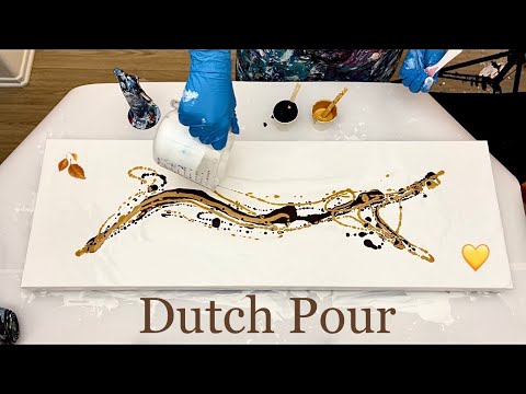 WOW Gorgeous GOLDEN Leaf  Dutch Pour So Simple and Elegant Acrylic Pouring  Fluid Art
