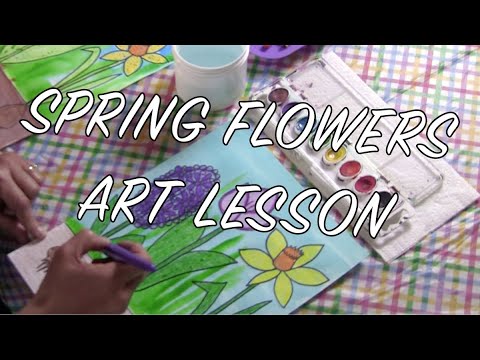 Spring Flowers Preschool Art Lesson