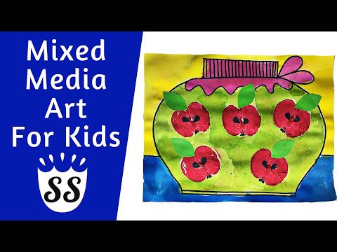 Mixed Media Art Ideas For Preschool  Apple Jar Painting For Kids
