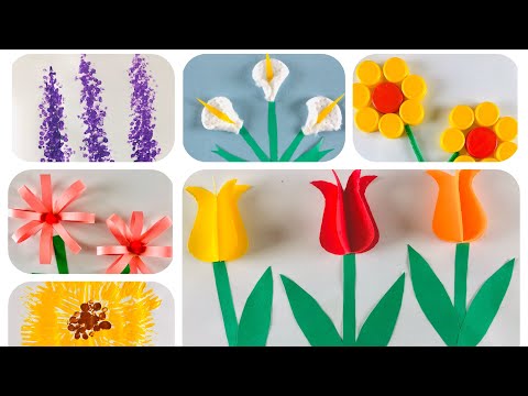 6 Easy Flower crafts for Preschool kids  Spring Crafts for kids   Crafts with Toddler