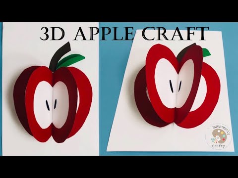 3D Apple Craft  Apple Craft Ideas  Apple Craft for Preschoolers  Easy Kids Crafts  Paper Crafts