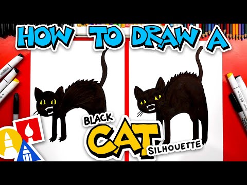 How To Draw A Black Cat Silhouette For Halloween