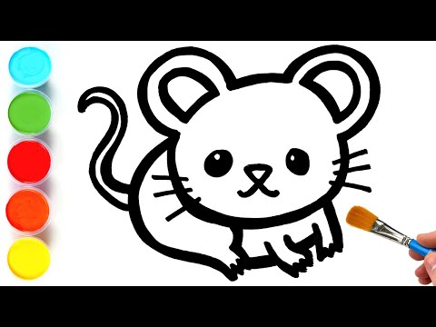 Mouse amp Panda Drawing Painting and Coloring for Kids amp Toddlers  How to Draw Paint Animals
