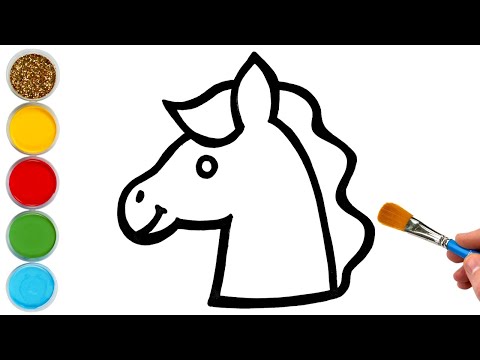 Rainbow Baby Horse Drawing Painting Coloring for Kids amp Toddlers  Let39s Draw Paint Animals