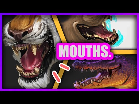  ART TUTORIAL  HOW TO DRAWPAINT ANIMAL MOUTH and TEETH  ANATOMY Digital art