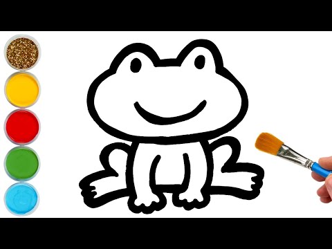 Frog Drawing Painting Coloring for Kids amp Toddlers  Let39s Draw Paint Animals