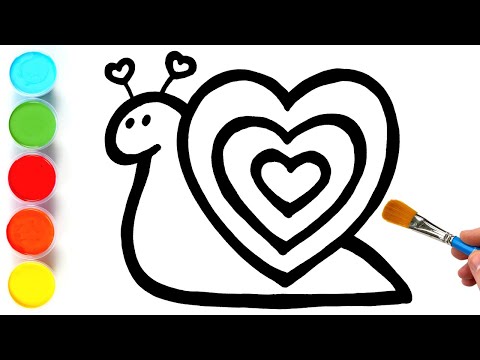 Snail Drawing Painting and Coloring for Kids Toddlers  Let39s Draw Animals