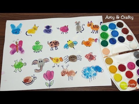 Finger Painting Art  Easy Thumb Painting Animals  Summer Fun Activities for kids by Arty amp Crafty