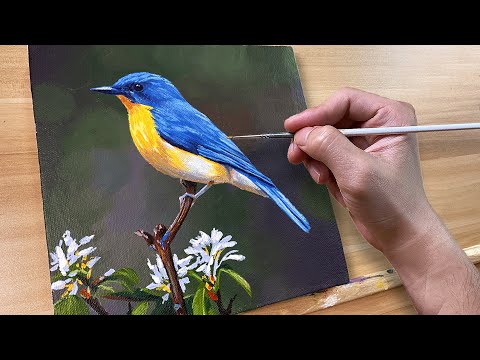 How to Paint a Bird  Acrylic Painting  Correa Art