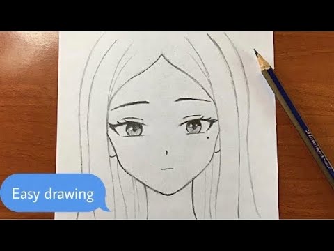 Easy anime drawing  how to draw anime girl easy stepbystep