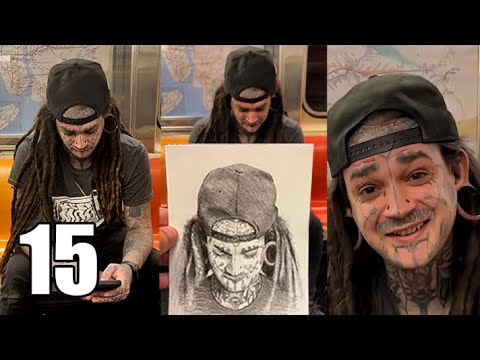 Drawing strangers realistically in NYC and giving it to them CRAZY REACTIONS