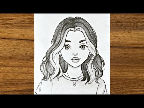 Cute girl drawing  Girl drawing easy step by step  Beautiful girl drawing for beginners