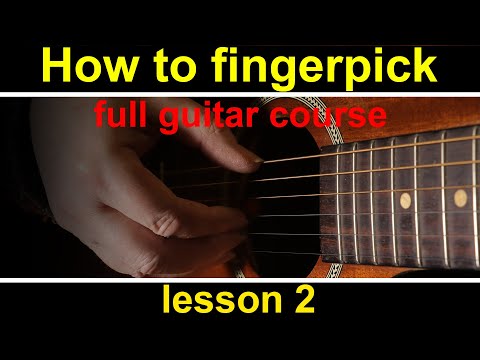Guitar Lesson 2 how to play fingerstyle guitar  fingerpicking for beginners