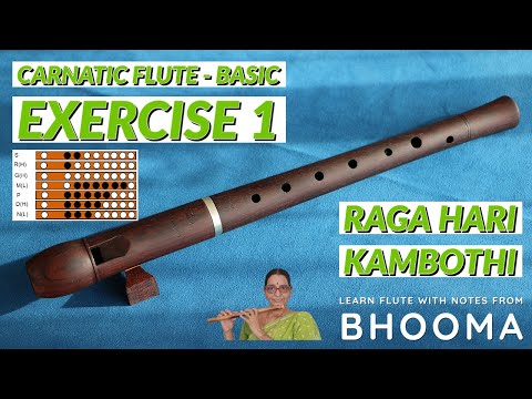 Free carnatic flute lessons Basic exercise 1 for absolute beginnersRaga Hari Kambothi