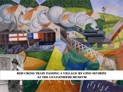 Red Cross Train Passing a Village by Gino Severini at the Guggenheim Museum