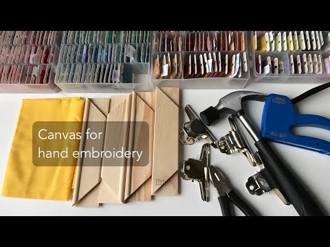 How to make canvas for hand embroidery Building frame using stretcher bars