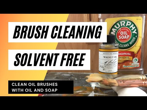 How to CLEAN OIL PAINT BRUSHES WITHOUT TURPENTINE or solvent  using oil and murphys oil soap