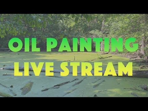 Oil Painting Live Stream Mossy Pond