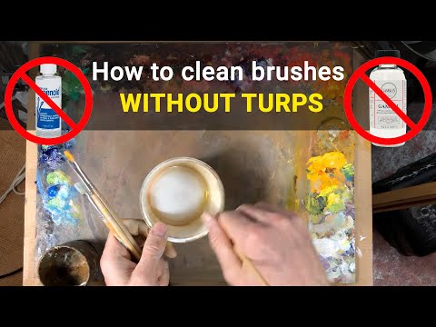 How to clean your oil brushes without using turps or mineral spirits tip by Aleksey Vaynshteyn