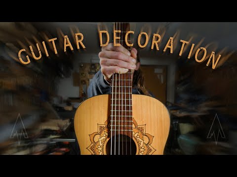 How to decorate a guitar   vintage guitar decoration DIY timelapse video