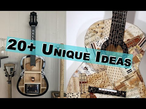 UNIQUE IDEAS TO UPCYCLE AN OLD GUITAR  THINGS TO DO WITH A BROKEN GUITAR