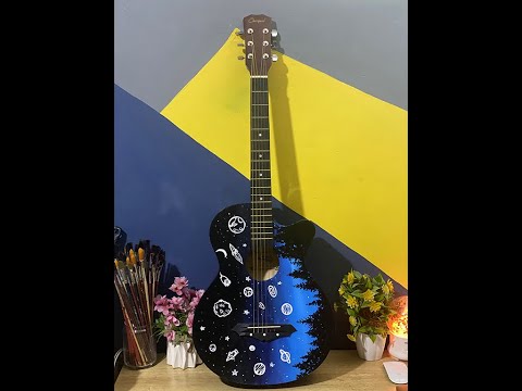How to custom paint an acoustic guitar with acrylic paint