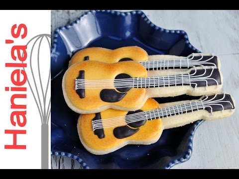 How To Decorate Guitar Cookies with Royal Icing