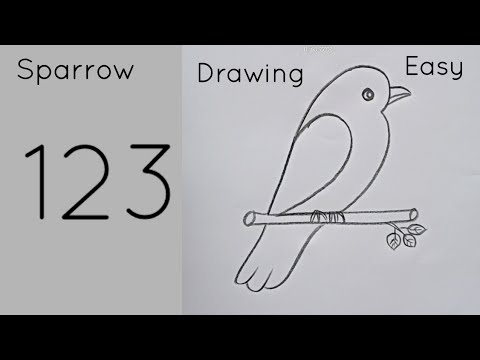 how to draw sparrow drawing from 123 number easy step by stepKids Drawing Talent