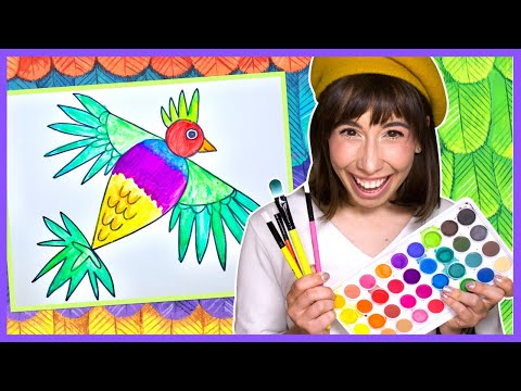 How to Draw a Colorful Bird  Easy Bird Drawing with Bri Reads