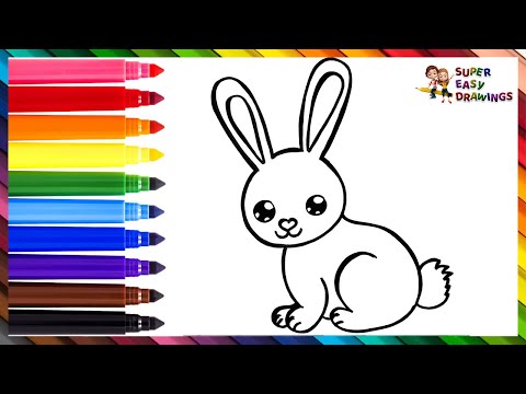 How To Draw A Rabbit  Drawing And Coloring A Cute Rainbow Rabbit  Drawings For Kids