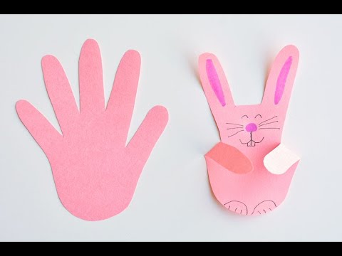 Paper Handprint Bunnies  Easy Easter Craft Using Construction Paper