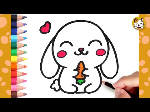 Bunny Drawing Easy  How to draw a Cute Bunny Step by Step  Kawaii Drawings